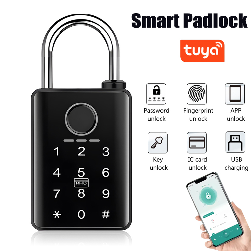 Smart Door Lock Wifi - Tuya Smart Door Lock Fingerprint Padlock