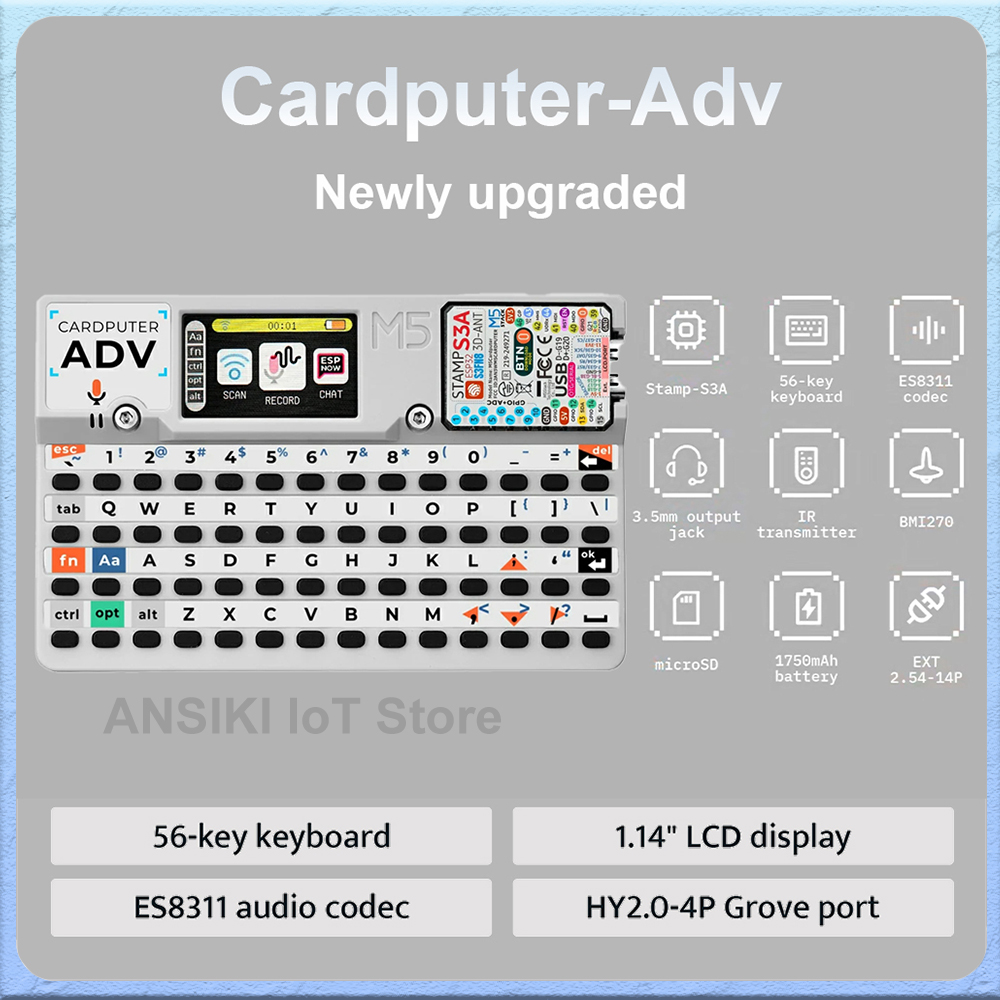 Electronics Project Kit - M5Stack Cardputer-Adv Programmable Card Computer Stamp-S3A