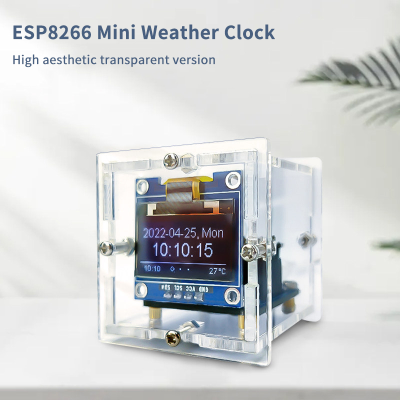 ESP8266 Mini Weather Clock Kit - Electronics Project Kit ulasan dan harga