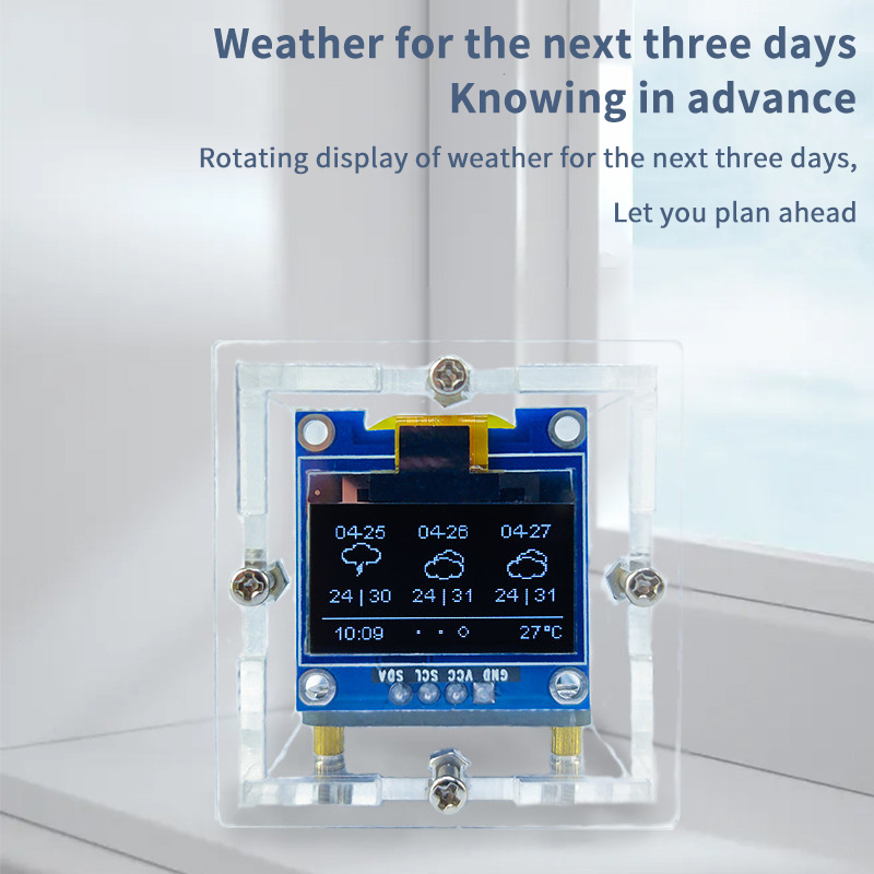 ESP8266 Mini Weather Clock Kit - Electronics Project Kit ulasan dan harga