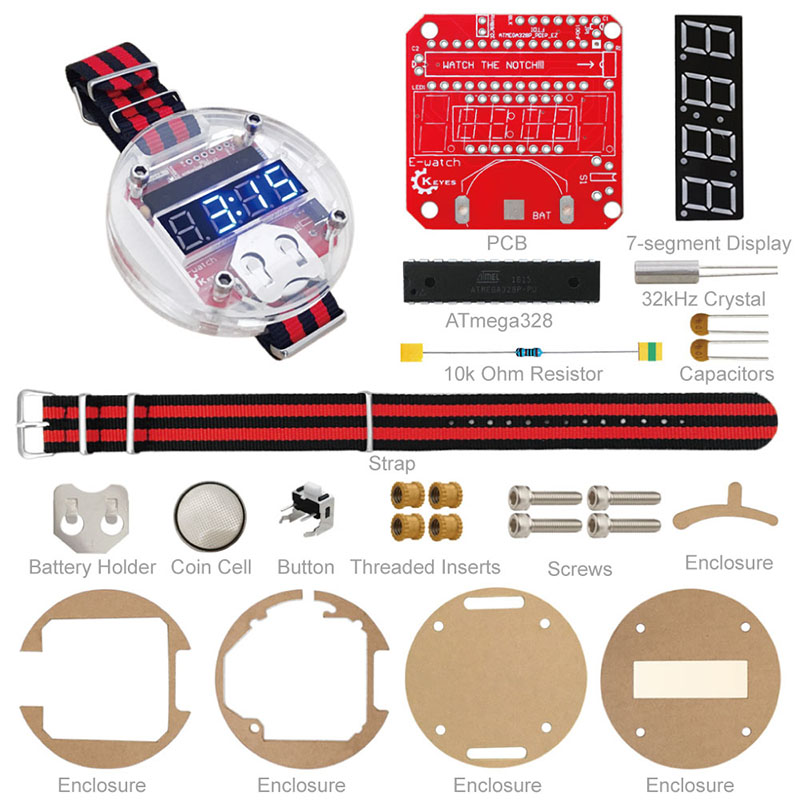 Single Chip LED Kit Clock DIY  - Microcontroller Kit ulasan dan harga
