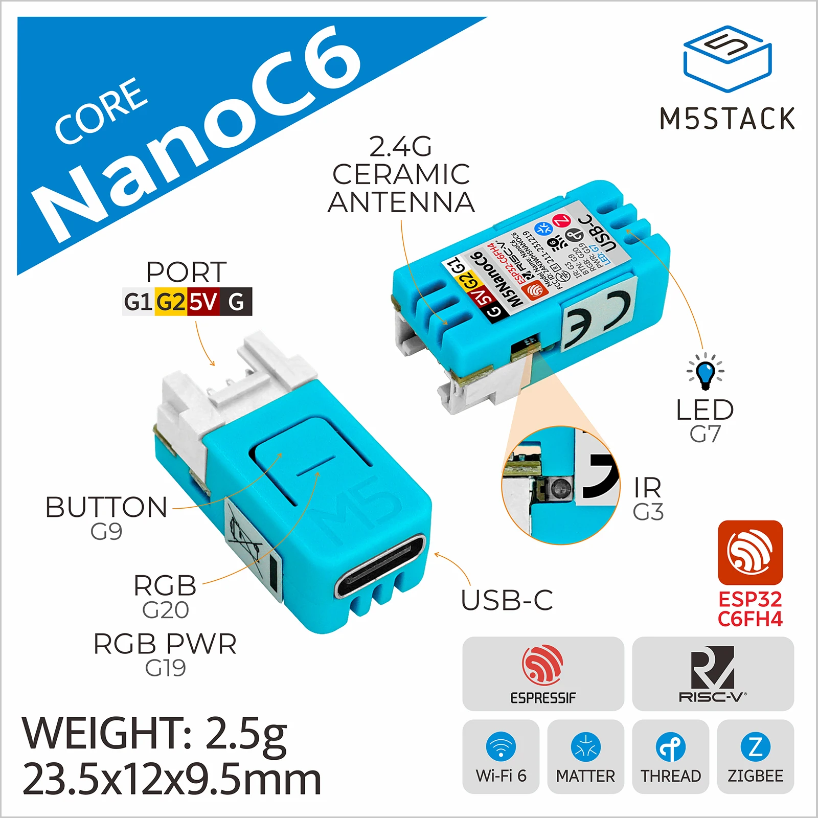 M5Stack NanoC6 ESP32-C6 Develo - Esp32 Smart Home Kit ulasan dan harga