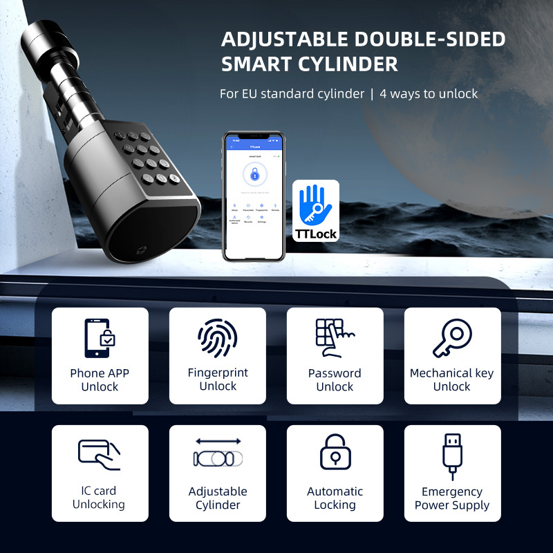 Smart Euro Cylindrical Door Lo - Smart Door Lock Wifi ulasan dan harga