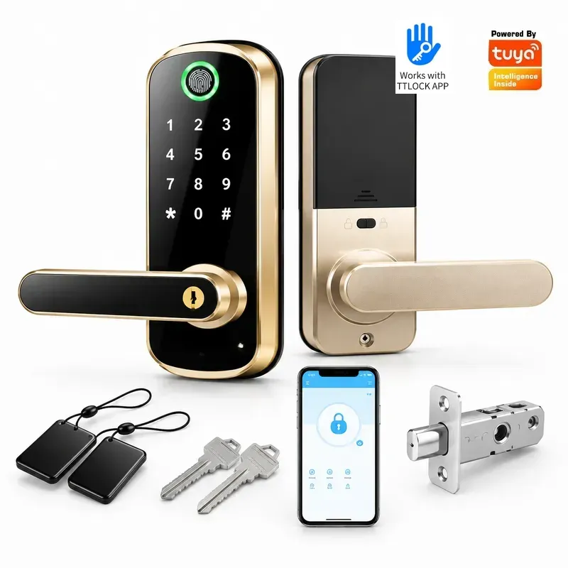 Single Tongue Password Fingerp - Smart Door Lock Wifi ulasan dan harga