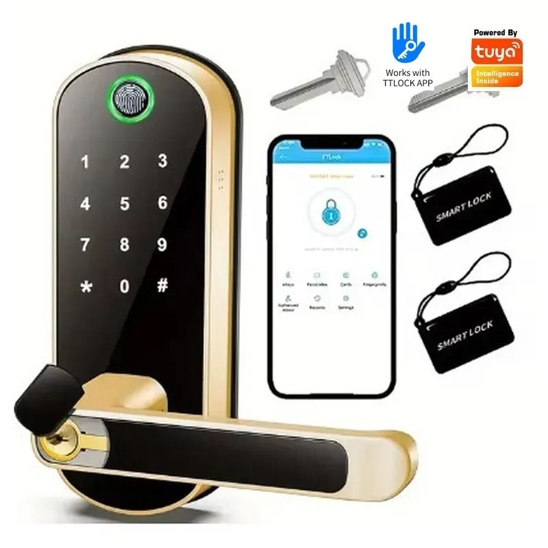 Single Tongue Password Fingerp - Smart Door Lock Wifi ulasan dan harga