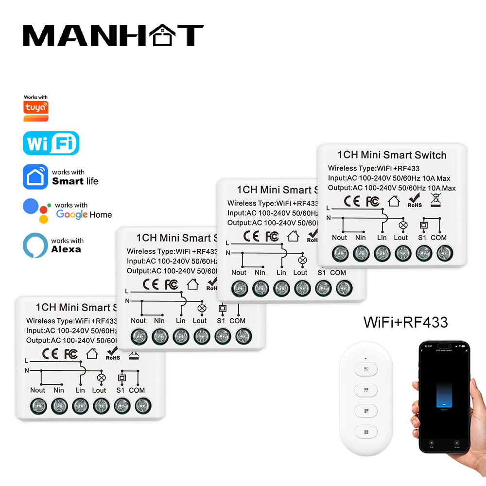 10A Mini WIFI Smart Switch RF4 - Smart Light Switch Wifi ulasan dan harga