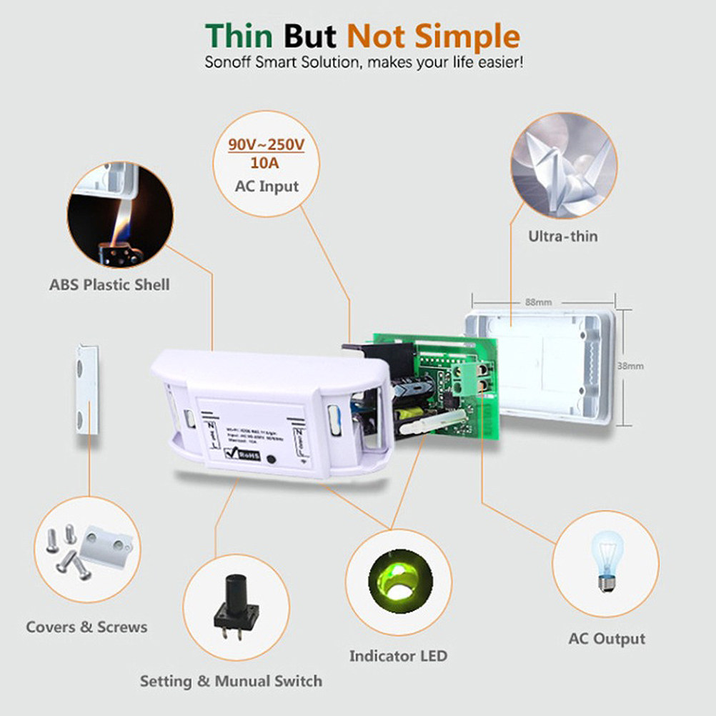 1Pcs WiFi Smart Switch Connect - Smart Light Switch Wifi ulasan dan harga