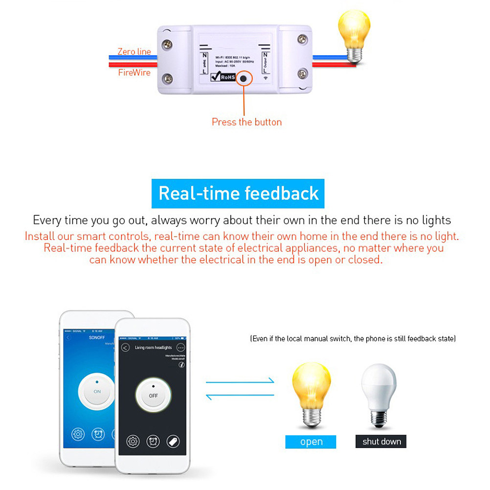 1Pcs WiFi Smart Switch Connect - Smart Light Switch Wifi ulasan dan harga